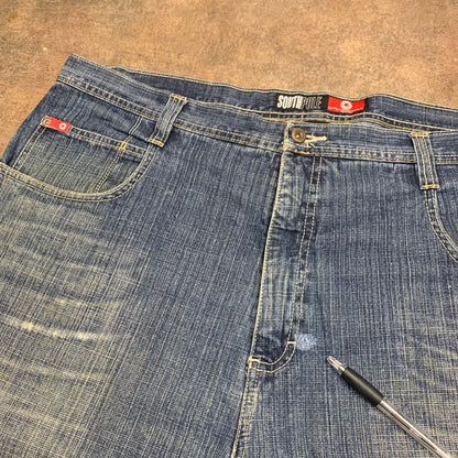 Southpole 00s red tab navy baggy jorts