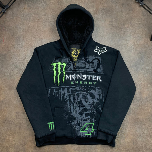 Fox Racing Monster Energy 00s graphic zip hoodie