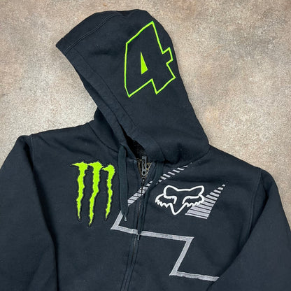 Fox Racing x Monster Energy 00s fur lined hoodie (M)