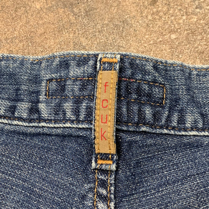 FCUK 00s baggy navy denim jeans