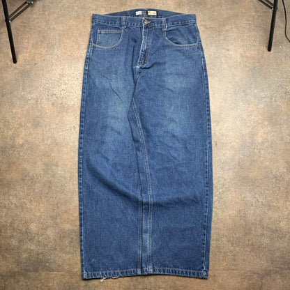 Southpole 00s navy baggy beige tab jeans