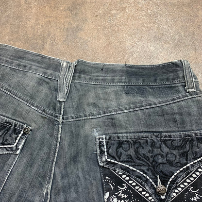 Reflex 00s grey tribal graphic baggy jeans
