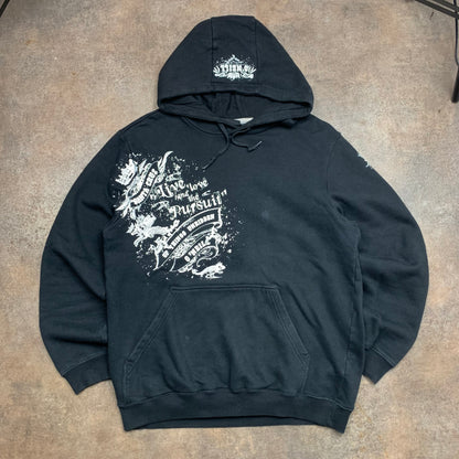 O'Neill 00s black graphic boxy hoodie