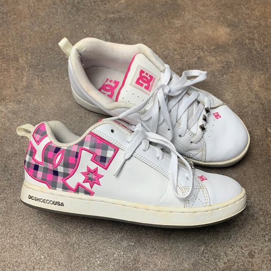 DC Shoes Court Graffik 00s white pink chunky trainers