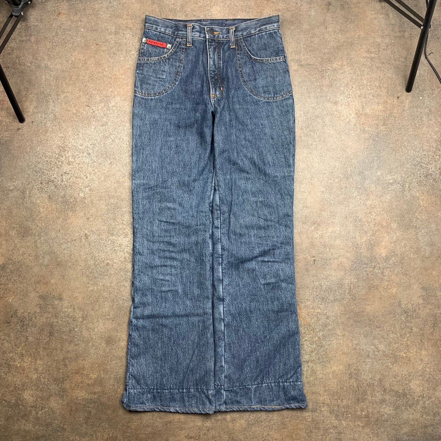 Kyrano UK 00s motorcycle flared lined jeans