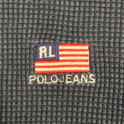 Polo Jeans 00s navy thermal long sleeve tee