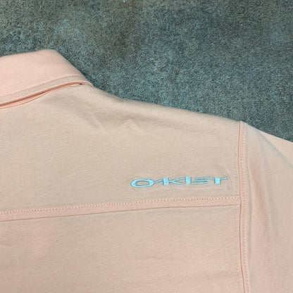 Oakley 00s pink graphic polo shirt