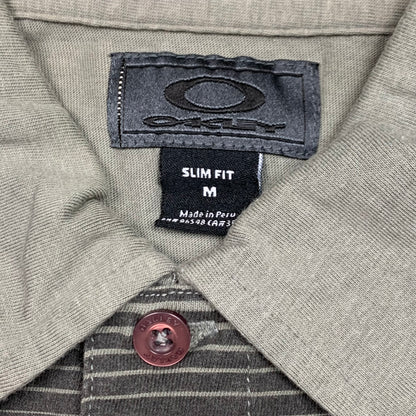 Oakley 00s grey graphic polo shirt