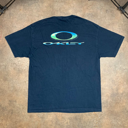 Oakley 00s navy blue graphic tee