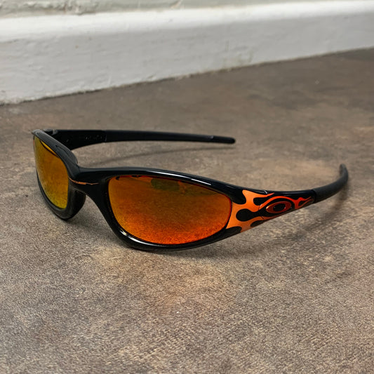 Oakley Software 90s Straight Jacket flame sunglasses