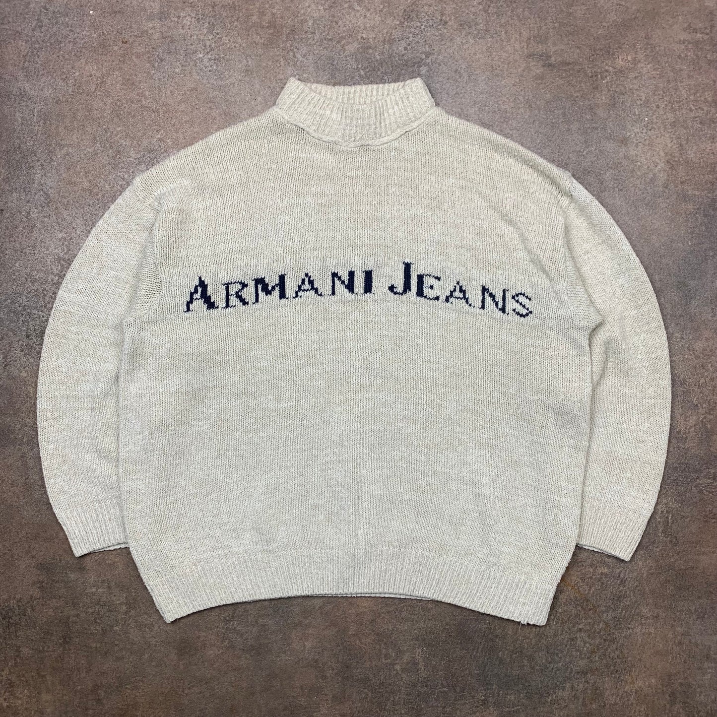 Armani Jeans 00s graphic cream knit