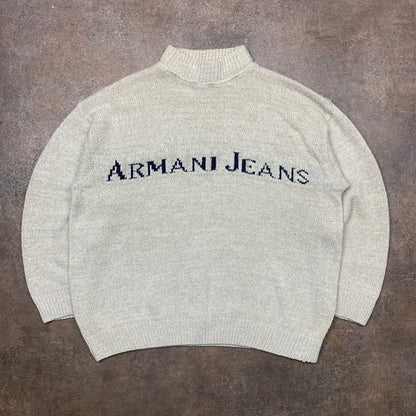 Armani Jeans 00s graphic cream knit
