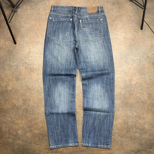 Rocawear 90s blue graphic baggy jeans