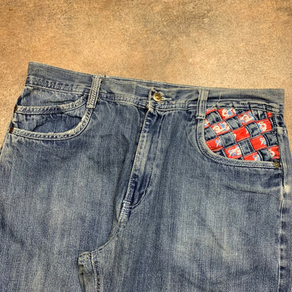 Raw Blue 00s blue baggy graphic denim jeans