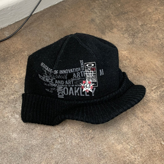 Oakley 00s black graphic beanie cap