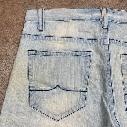 Avirex 00s pale blue faded baggy jorts