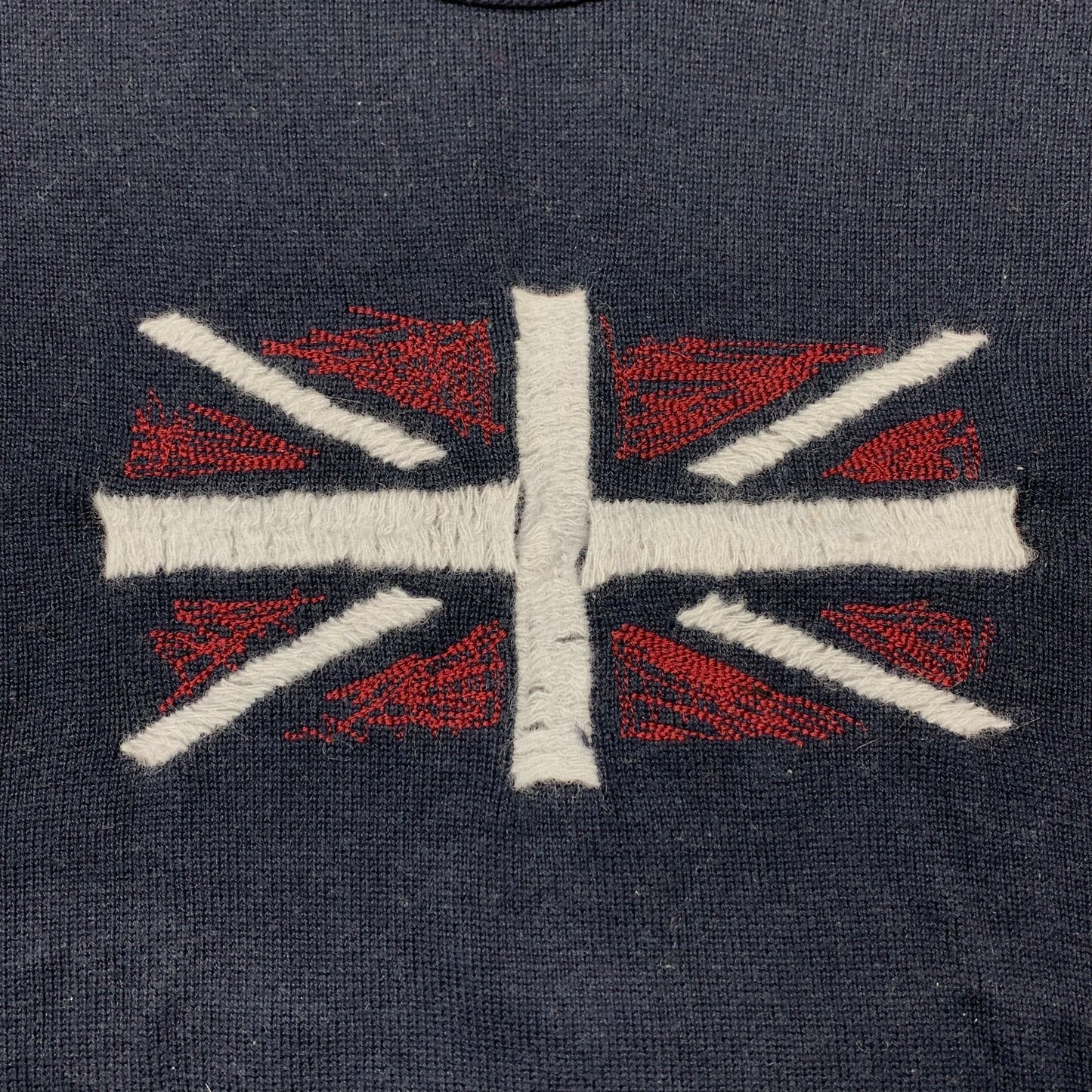 FCUK 00s Union Jack graphic knit jumper (M)