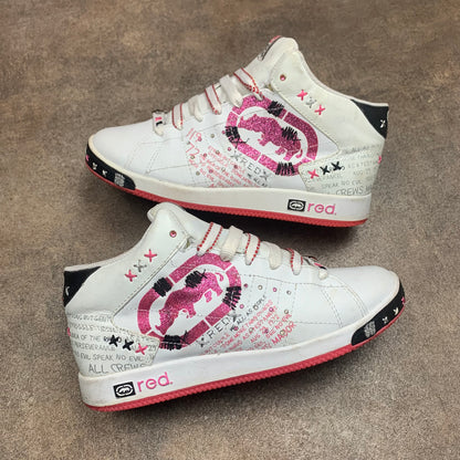 Ecko Red 00s white pink scene trainers