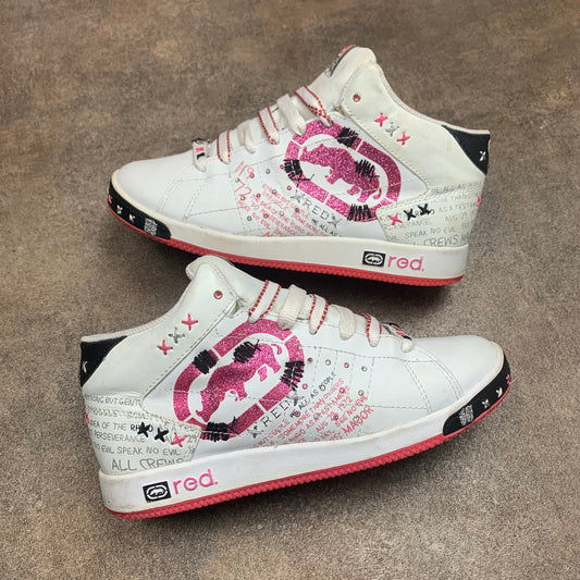 Ecko Red 00s white pink scene trainers