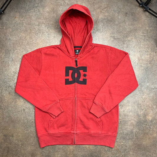 DC Shoes 00s red graphic zip hoodie
