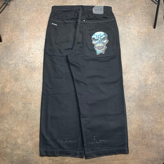 JNCO 00s black skull print jeans