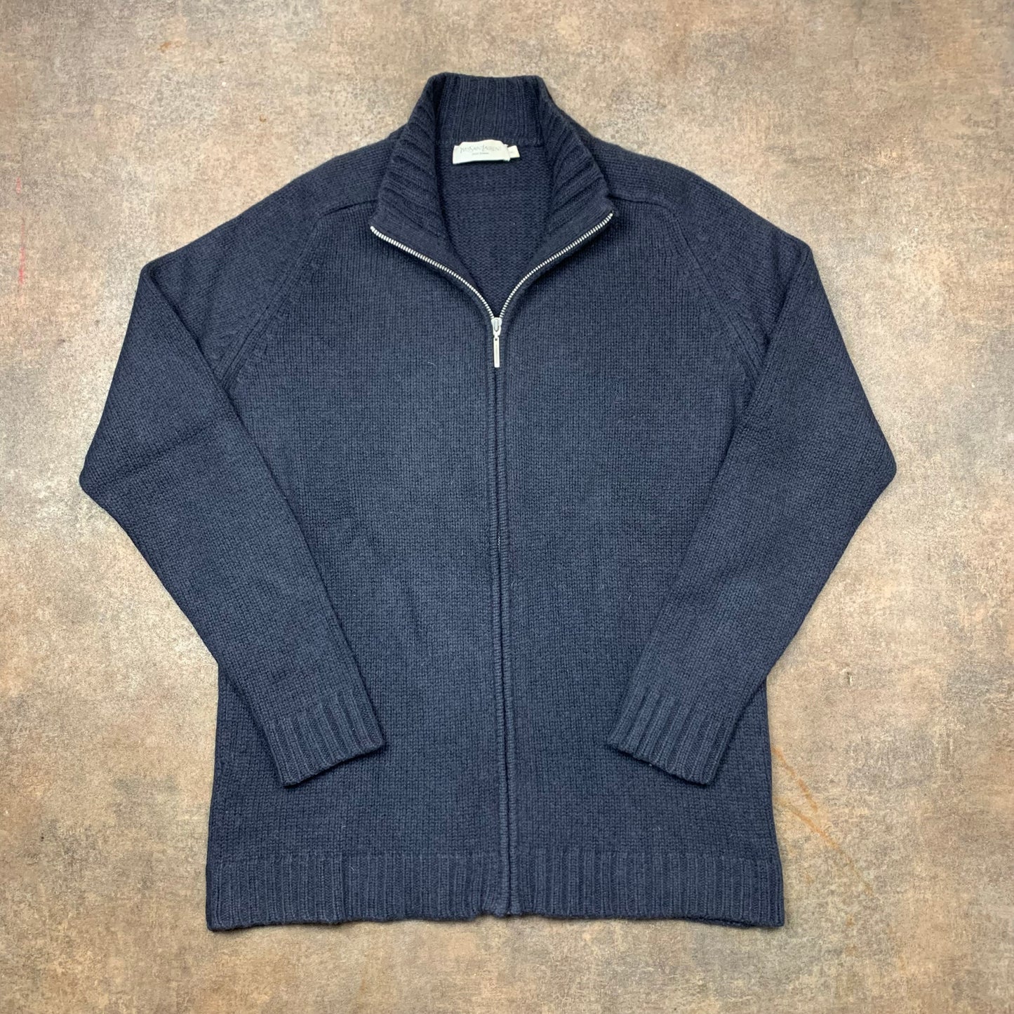 Yves Saint Laurent 00s navy zip fleece (XL)