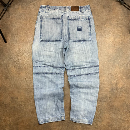 Marithé + François Girbaud 00s baggy graphic blue jeans