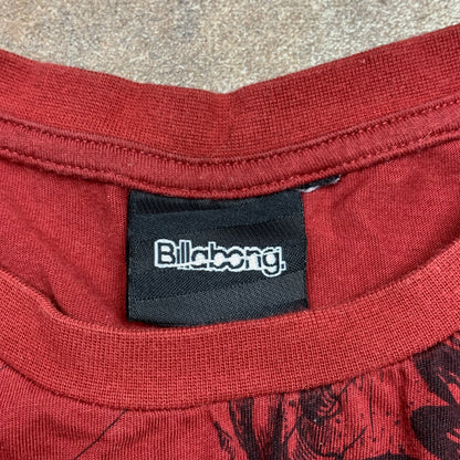 Billabong 00s red graphic long sleeve tee