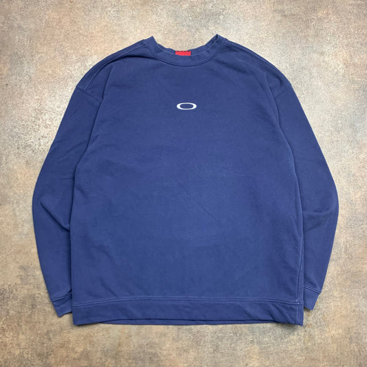 Oakley Software 00s navy boxy logo sweatshirt