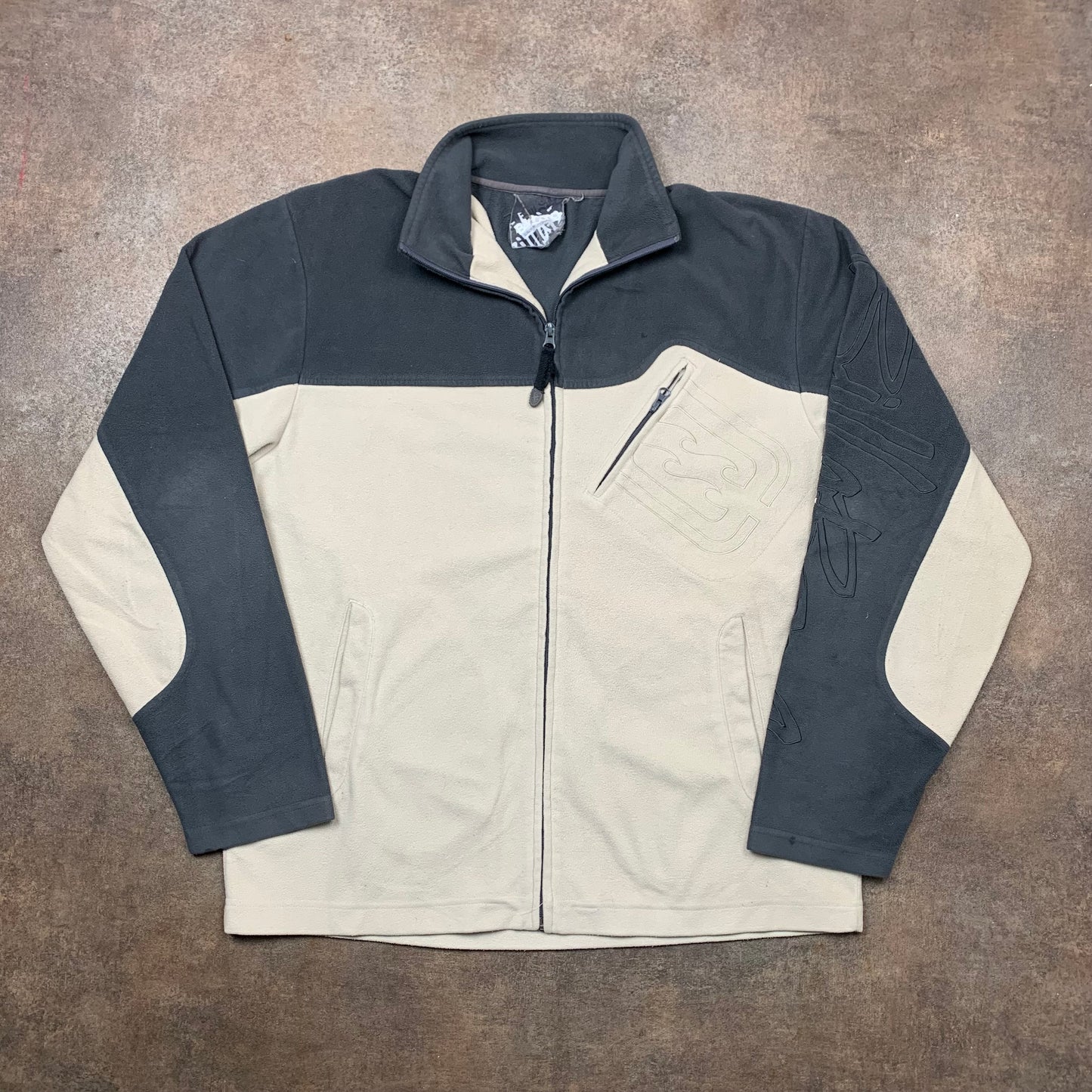 Billabong 00s embroidered cream fleece