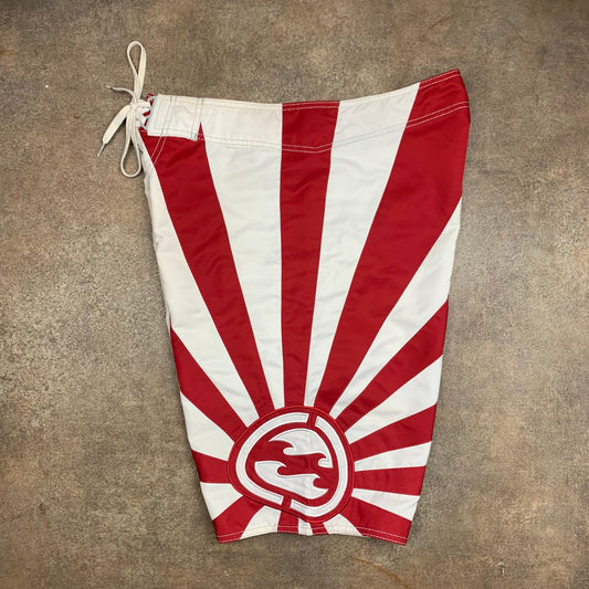 Billabong 00s Andy Iron white red graphic boardshorts