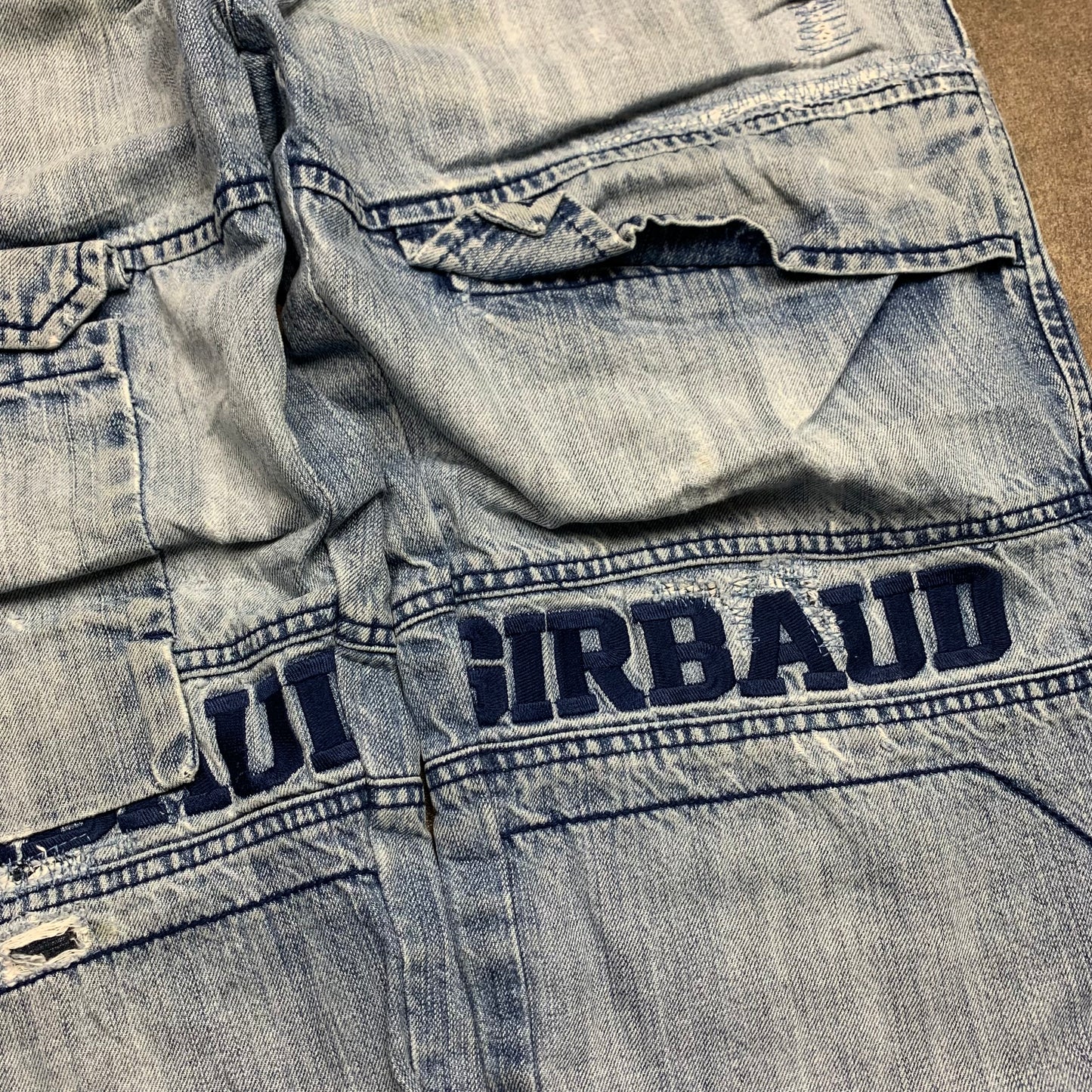 Marithé + François Girbaud 00s baggy graphic blue jeans
