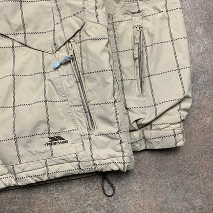Trespass 00s plaid cream beige ski jacket