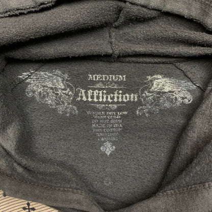 Affliction 00s studded graphic grunge hoodie