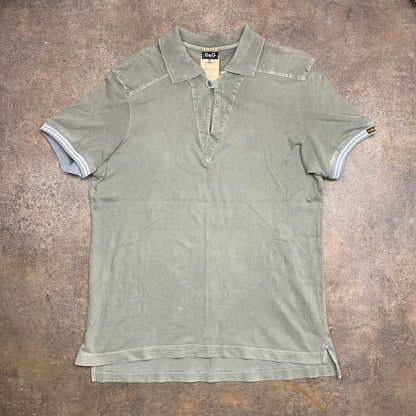 Dolce & Gabbana 00s graphic khaki polo shirt