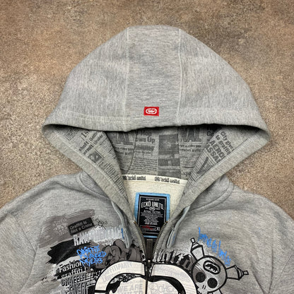 Ecko Unltd 00s grey graphic hoodie
