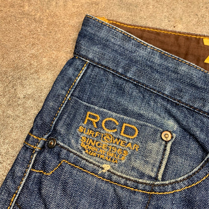 Rip Curl 00s navy baggy graphic denim shorts