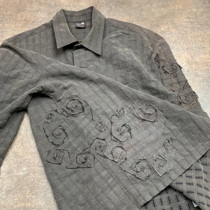 Rip Curl 90s brown cut & sew graphic shirt