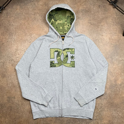 DC Shoes DPM grey graphic zip hoodie