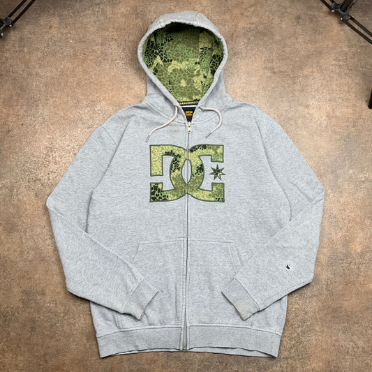 DC Shoes DPM grey graphic zip hoodie