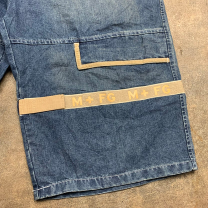 Marithé + Francois Girbaud 00s navy baggy cargo jorts (38")