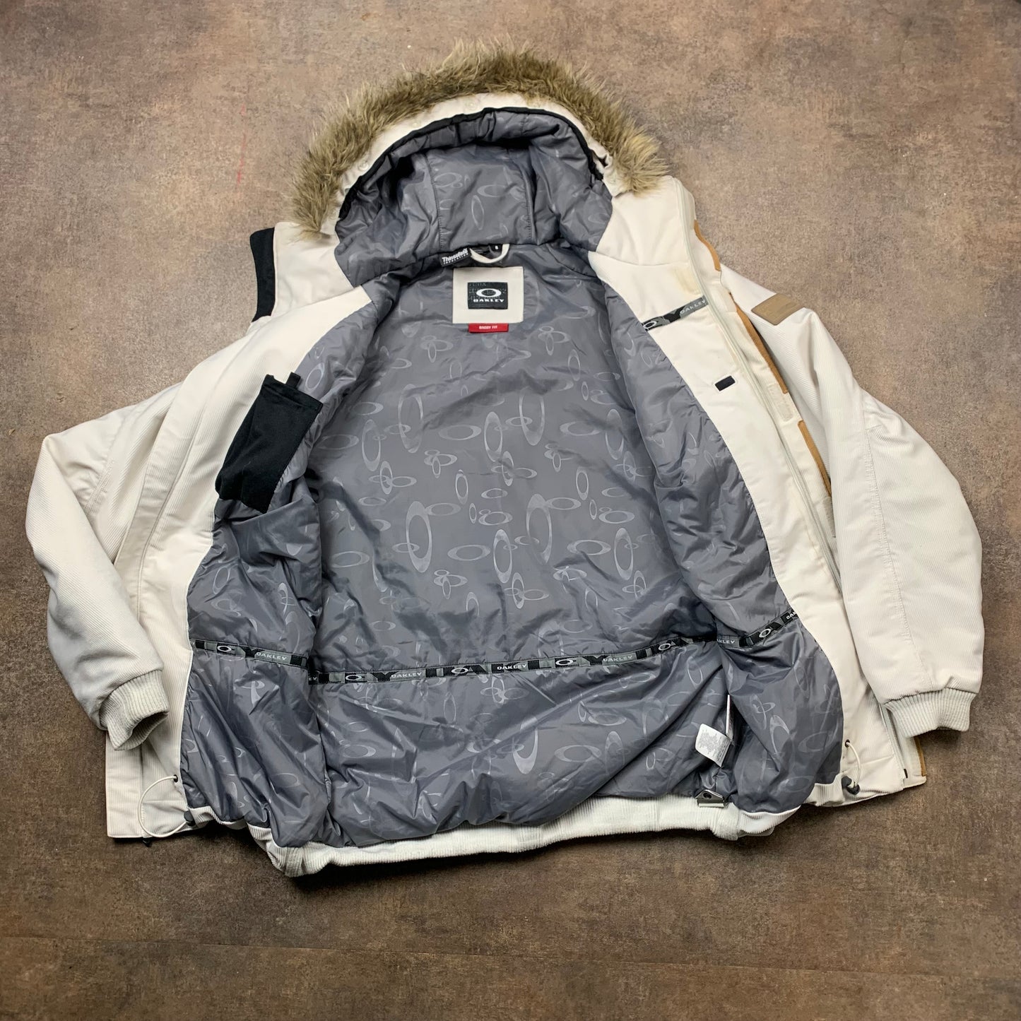 Oakley 00s corduroy fur hood parka (S)
