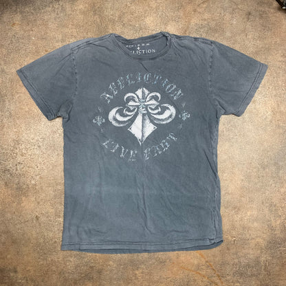 Affliction 00s grey grunge graphic tee (S)