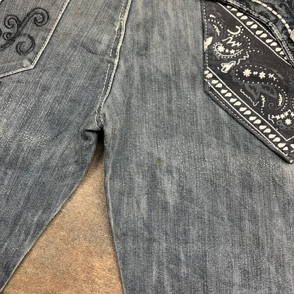 Reflex 00s grey tribal graphic baggy jeans