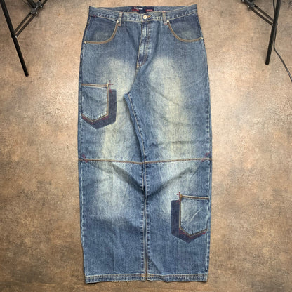 Phat Farm 00s baggy multipocket graphic jeans