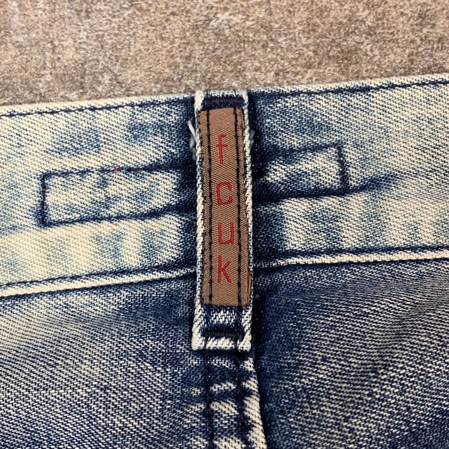 FCUK 00s flared baggy faded jeans (32")