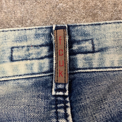 FCUK 00s flared baggy faded jeans (32")