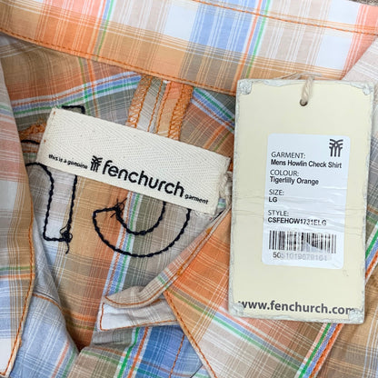 Fenchurch 00s graphic blue orange plaid shirt