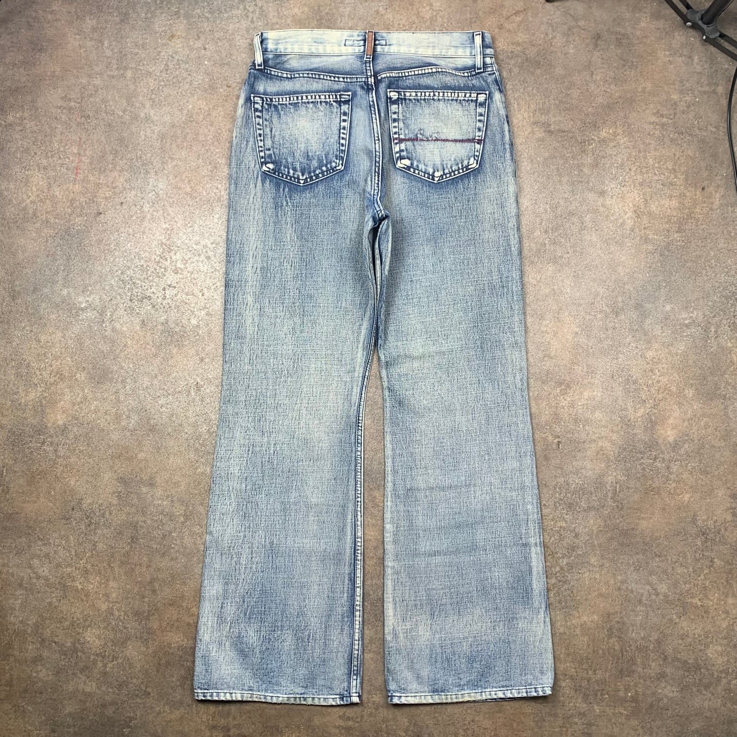 FCUK 00s flared baggy faded jeans (32")