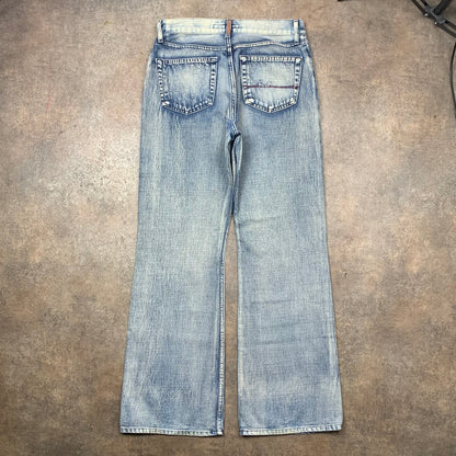 FCUK 00s flared baggy faded jeans (32")